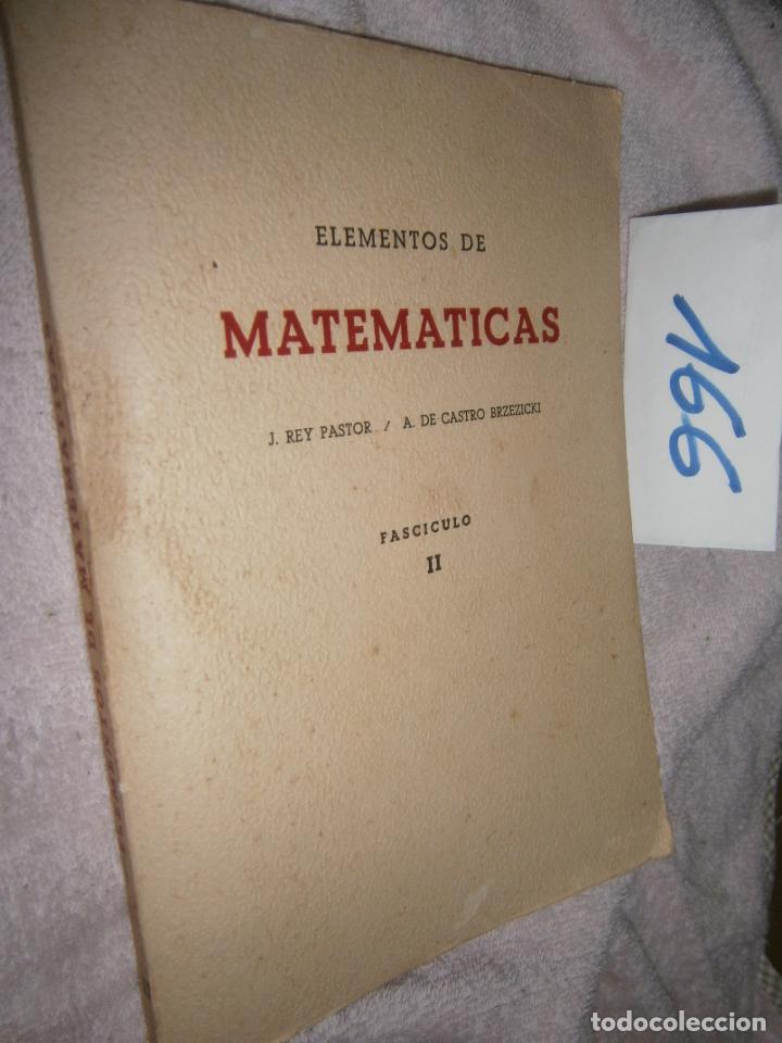 Libros de segunda mano de ciencias: ELEMENTOS DE MATEMATICAS - Foto 1