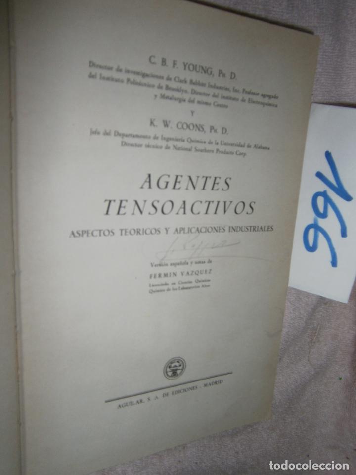 Libros de segunda mano de ciencias: AGENTES TENSOACTIVOS - Foto 2