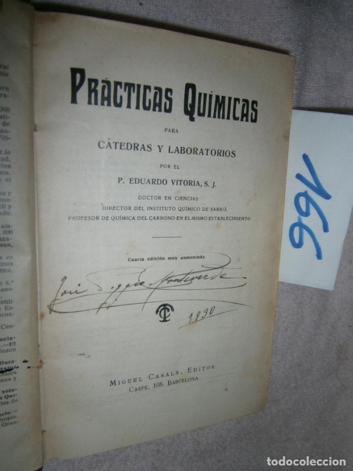 Libros de segunda mano de ciencias: ANTIGUO LIBRO - PRACTICAS QUIMICAS - Foto 2
