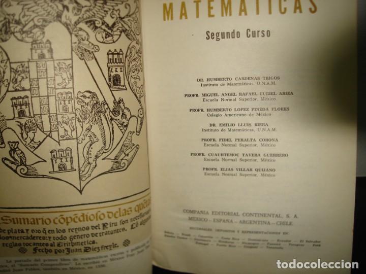 Libros de segunda mano de ciencias: 24- MATEM&Aacute;TICAS, SEGUNDO CURSO - C&Aacute;RDENAS, CURIEL - Foto 3