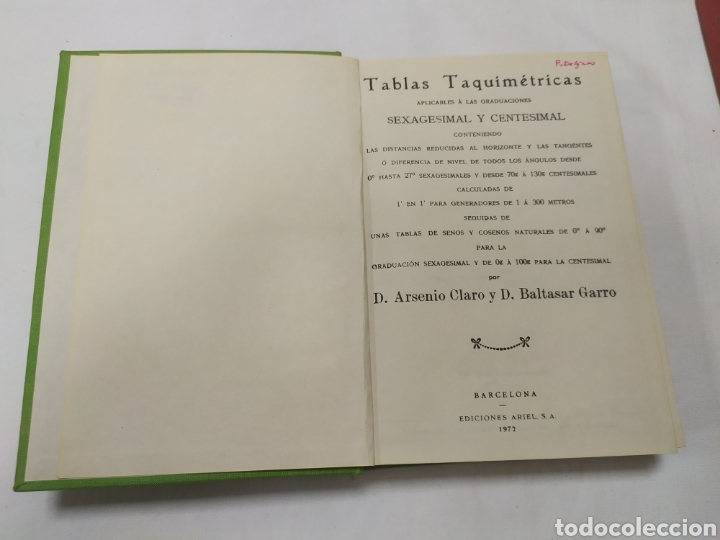 Libros de segunda mano de ciencias: Tablas taqu&iacute;metricas de Ediciones Ariel - Foto 3