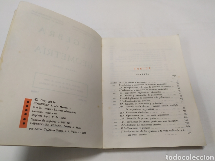 Libros de segunda mano de ciencias: &Aacute;lgebra y matem&aacute;ticas de SM, 1964 - Foto 4