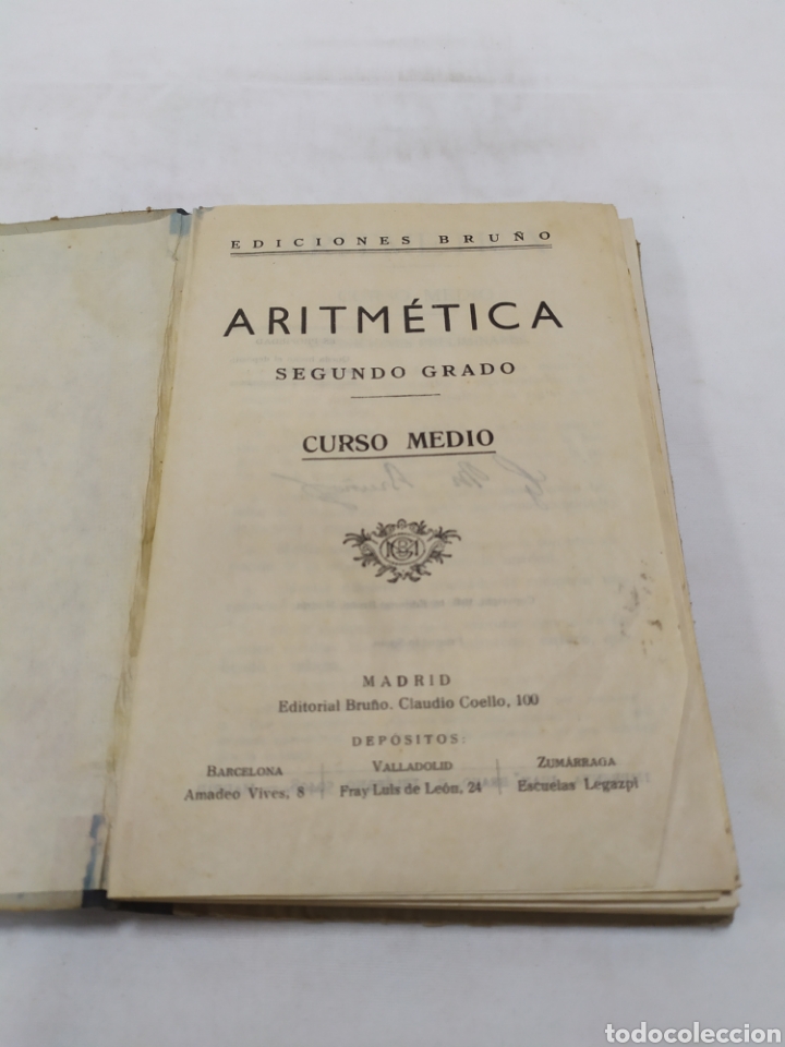 Libros de segunda mano de ciencias: Aritm&eacute;tica curso medio, Editorial Bru&ntilde;o, 1941 - Foto 3