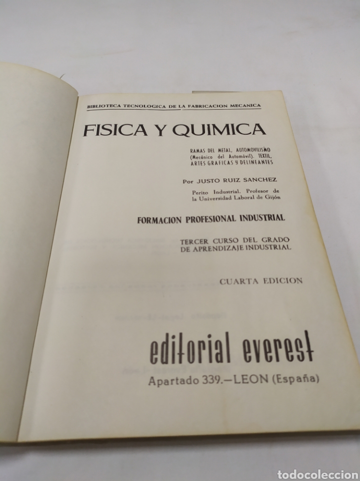 Libros de segunda mano de ciencias: F&iacute;sica y qu&iacute;mica, Editorial Everest, 1969 - Foto 3