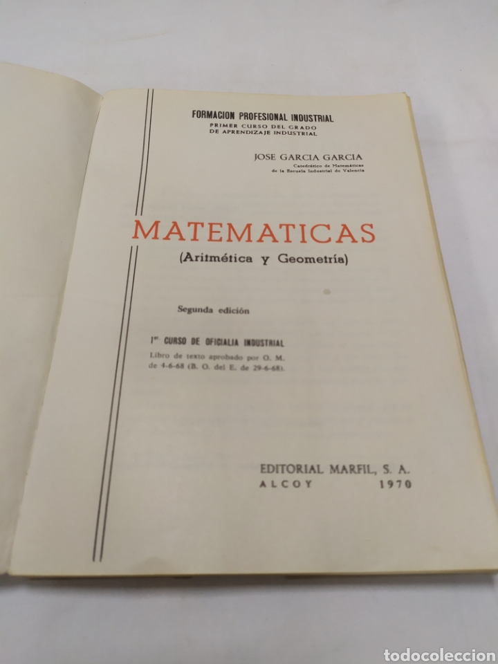 Libros de segunda mano de ciencias: Matem&aacute;ticas, Editorial Marfil, 1970 - Foto 3