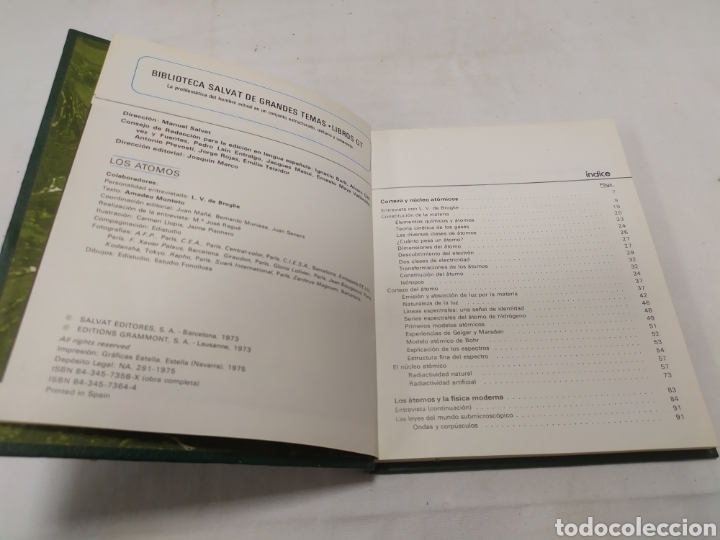 Libros de segunda mano de ciencias: Los &aacute;tomos, Salvat Editores, 1973 - Foto 3