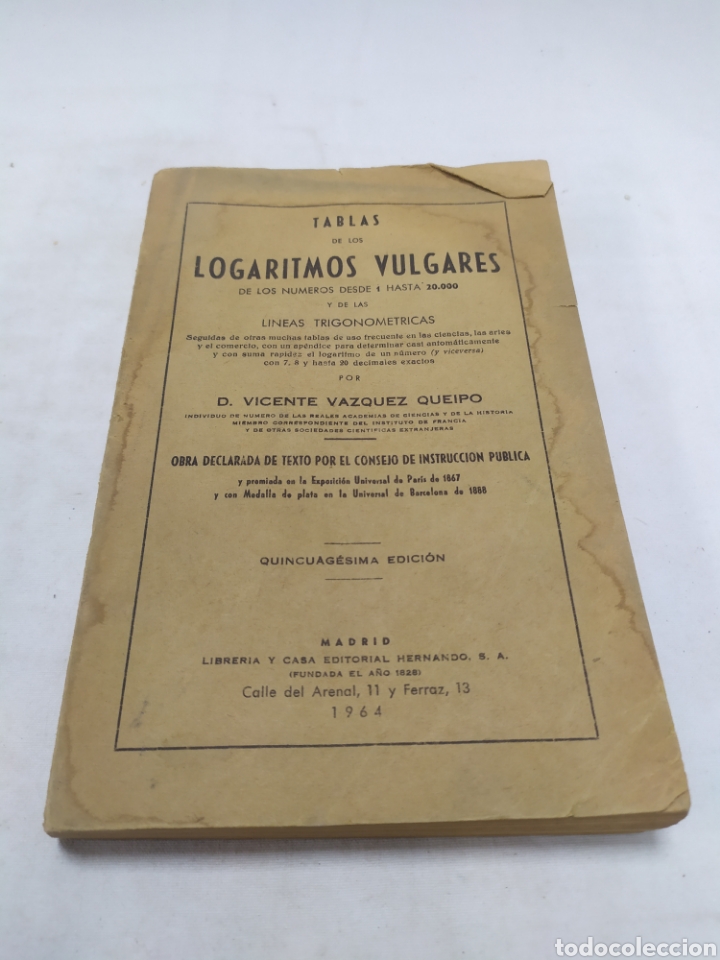 Libros de segunda mano de ciencias: Tablas de los logaritmos vulgares, Editorial Hernando, 1964 - Foto 1
