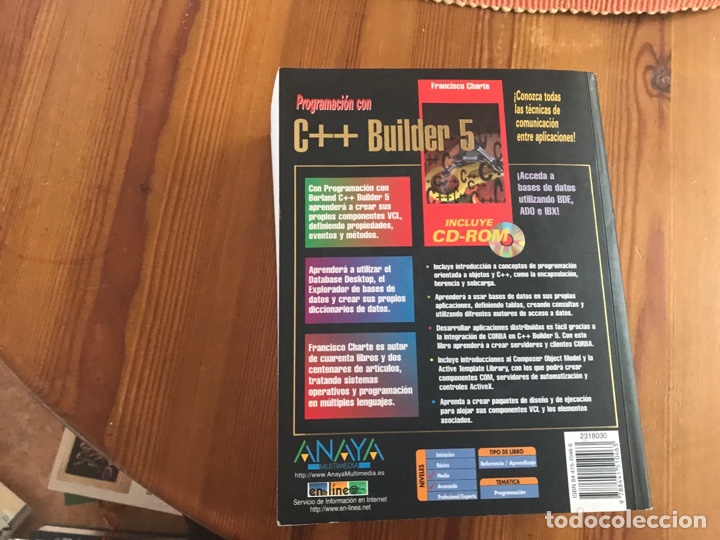 Libros de segunda mano de ciencias: Programaci&oacute;n con C ++ Builder 5. Incluye CD. Francisco Charte. Anaya. Como nuevo - Foto 3