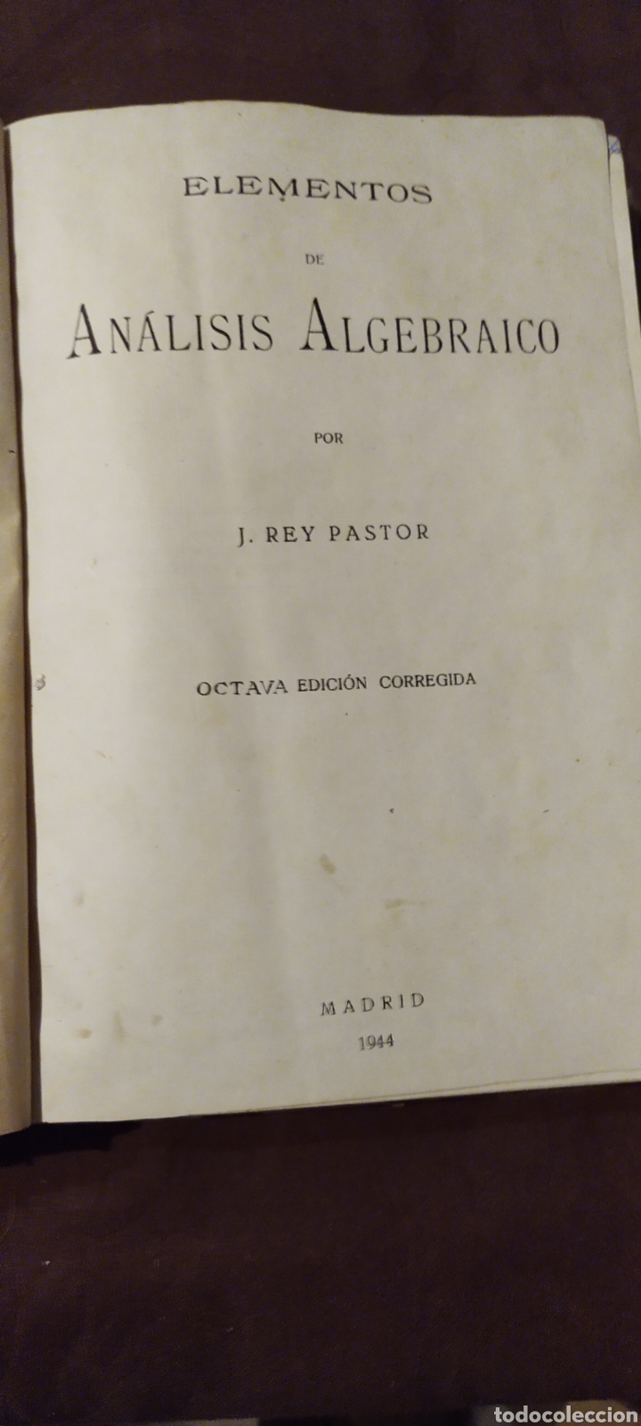 Libros de segunda mano de ciencias: Elementos de an&aacute;lisis algebraico - Foto 1