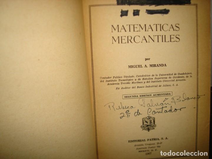 Libros de segunda mano de ciencias: 32- MATEM&Aacute;TICAS MERCANTILES - MIGUEL A. MIRANDA - Foto 3