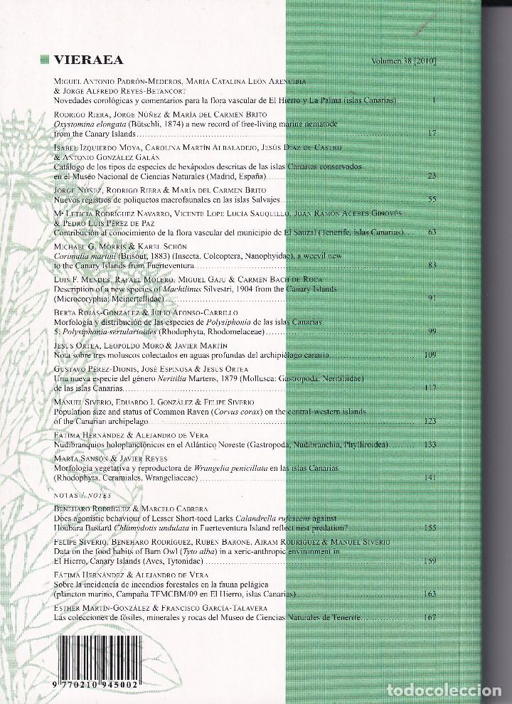 Libros de segunda mano de ciencias: VIERAEA VOLUMEN 38 TENERIFE - Foto 2