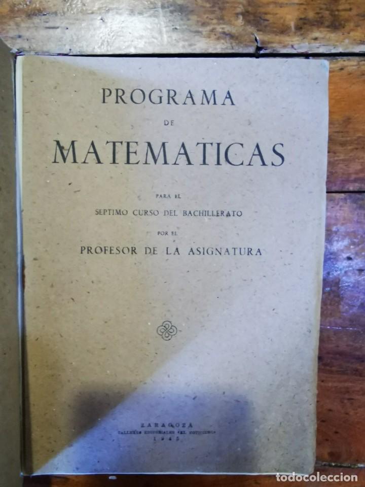 Libros de segunda mano de ciencias: BARATECH MONTES, Benigno. Matem&aacute;ticas. S&eacute;ptimo curso de bachillerato - Foto 2