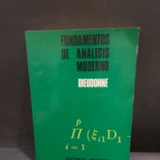 Libros de segunda mano de Ciencias: FUNDAMENTOS DE ANALISIS MODERNO.....J. DIEUDONNE.....EDITORIAL REVERTE....1966.... Lote 357192680
