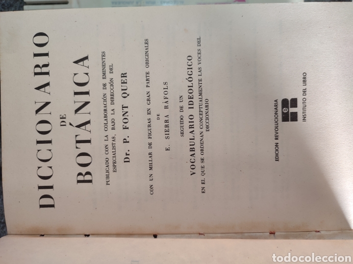 Libros de segunda mano: Diccionario de Bot&aacute;nica/dr p.Font Quer - Foto 2