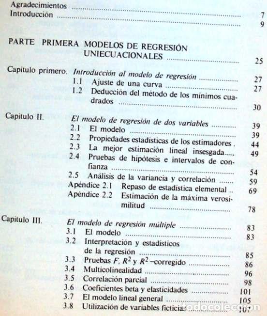 Libros de segunda mano de ciencias: MODELOS ECONOM&Eacute;TRICOS - ROBERT S. PINDYCK / DANIEL L. RUBINFELD 1980 - VER INDICE - Foto 3