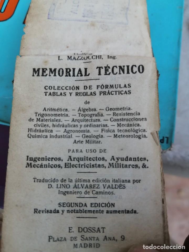 Libros de segunda mano de ciencias: Memorial t&eacute;cnico Mazzocchi Dossat Madrid - Foto 4
