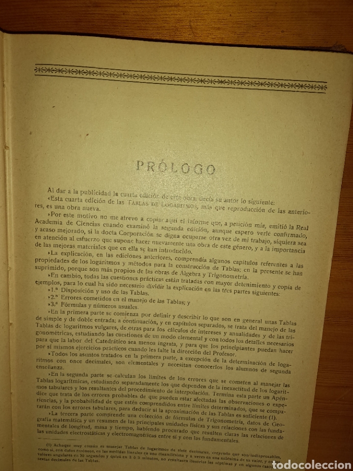 Libros de segunda mano de ciencias: TABLAS DE LOGARITMOS TRIGONOM&Eacute;TRICAS Y DE C&Aacute;LCULOS DE INTERESES 1932 E.S&Aacute;NCHEZ RAMOS NOVENA EDICI&Oacute; - Foto 6