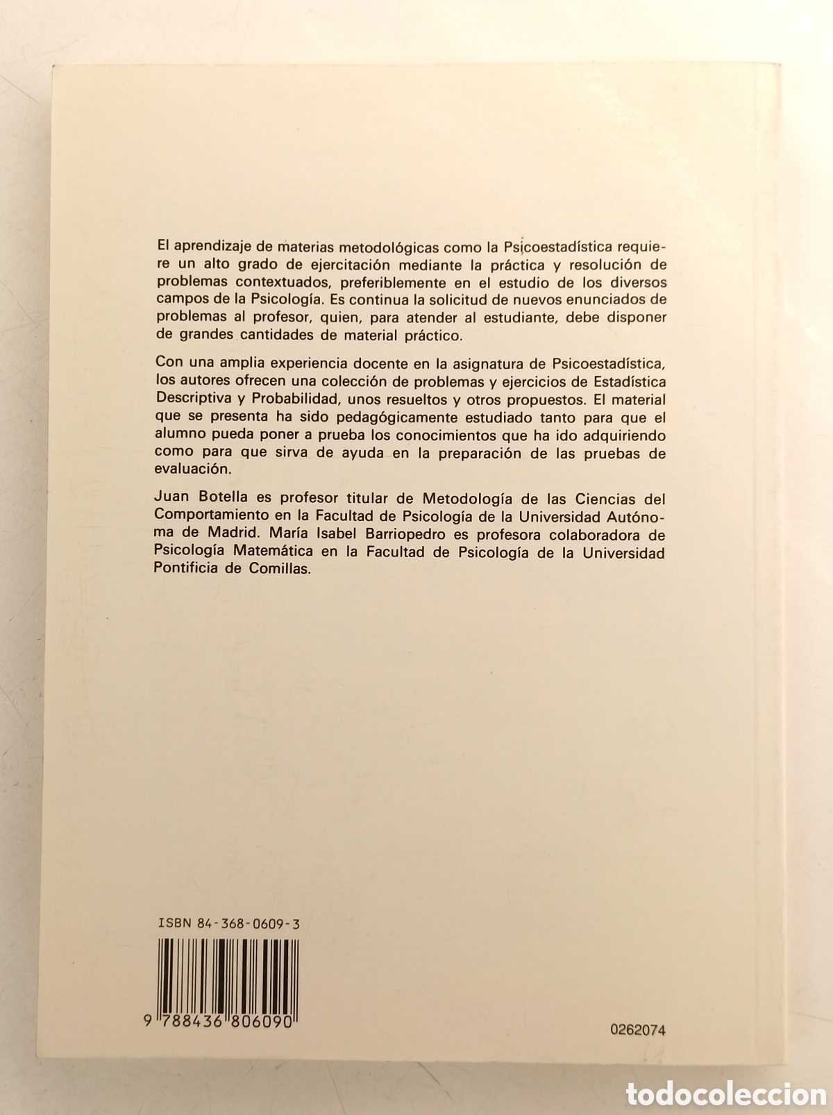 Libros de segunda mano de ciencias: Problemas y ejercicios de psicoestad&iacute;stica. Juan Botella. Psicolog&iacute;a. - Foto 3
