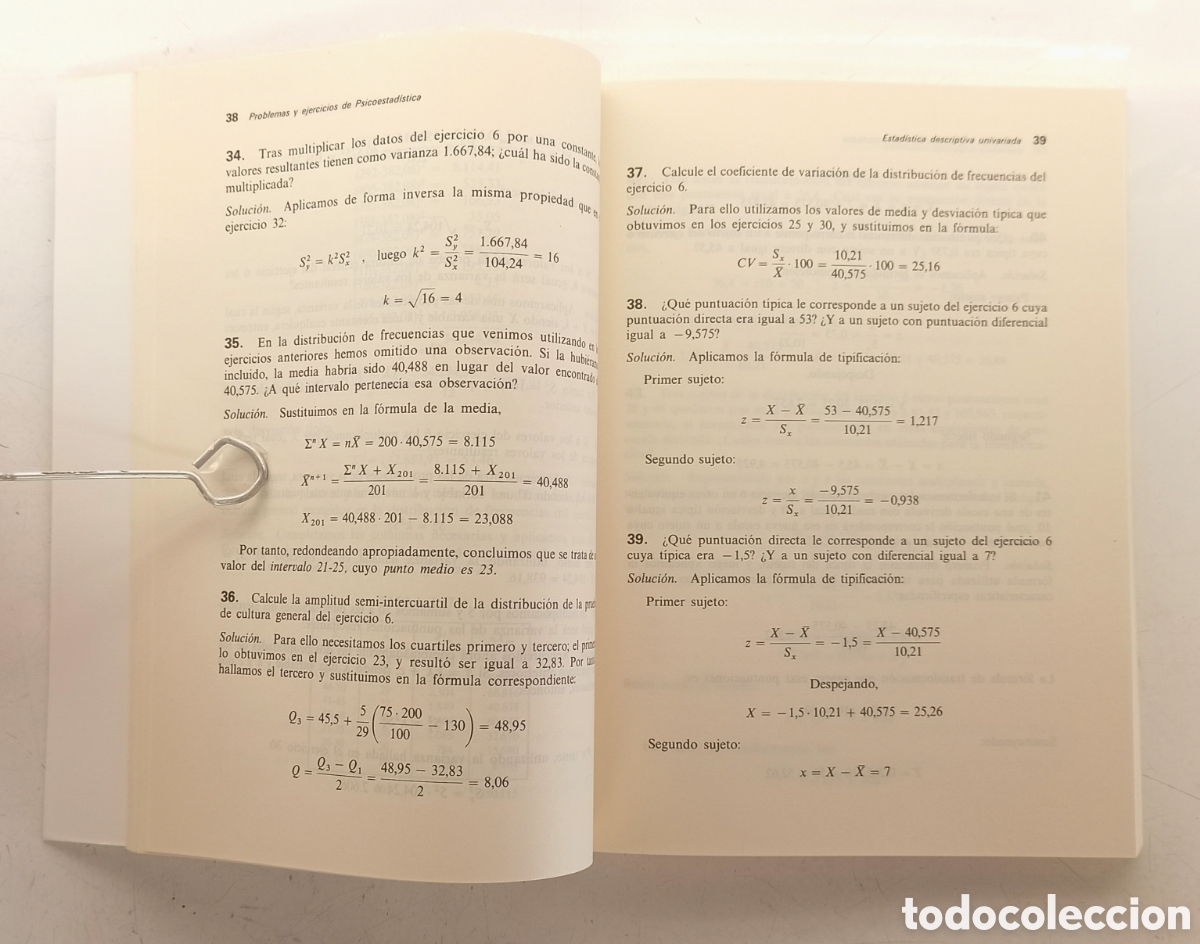 Libros de segunda mano de ciencias: Problemas y ejercicios de psicoestad&iacute;stica. Juan Botella. Psicolog&iacute;a. - Foto 6