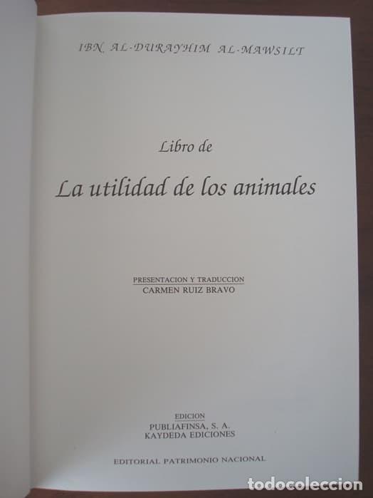 Libros de segunda mano: Libro estudio del Libro de las utilidades de los animales, c&oacute;dice &aacute;rabe, a&ntilde;o 1354 (con da&ntilde;os) - Foto 2