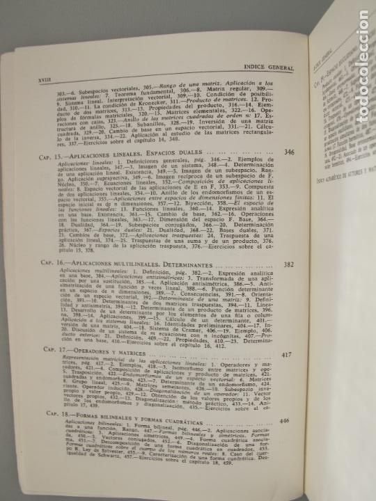 Libros de segunda mano de ciencias: ALGEBRA MODERNA .- LENTIN RIVAUD.- AGUILAR. 3&ordf; EDIC. 1973 - Foto 5
