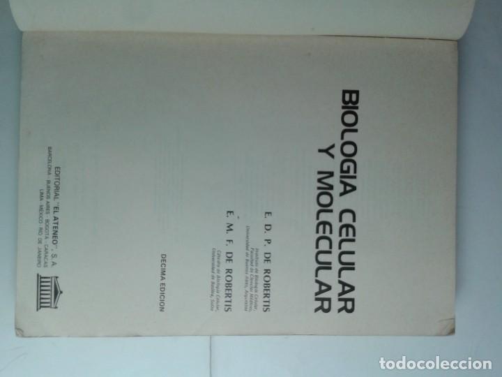 Libros de segunda mano: BIOLOGIA CELULAR Y MOLECULAR 1981 E. D. P. DE ROBERTIS / E. M. F. DE ROBERTIS 10&ordf; EDICI&Oacute;N EL ATENEO - Foto 2