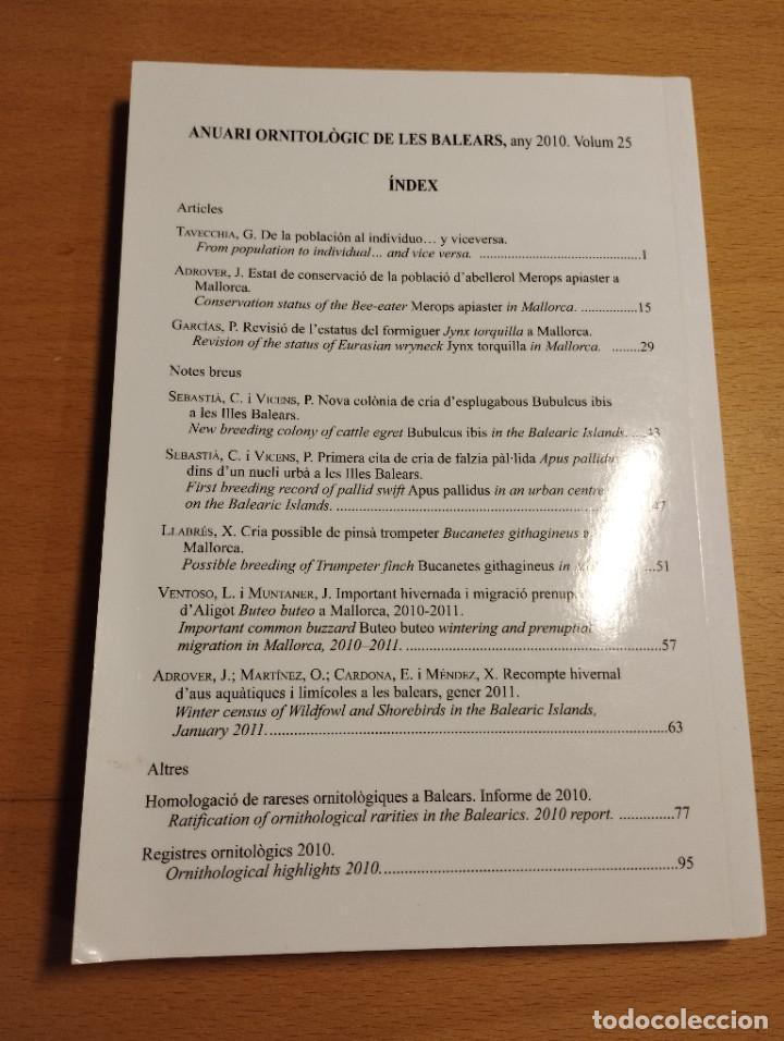 Libros de segunda mano: ANUARI ORNITOL&Ograve;GIC DE LES BALEARS, ANY 2010. VOLUM 25 - Foto 12