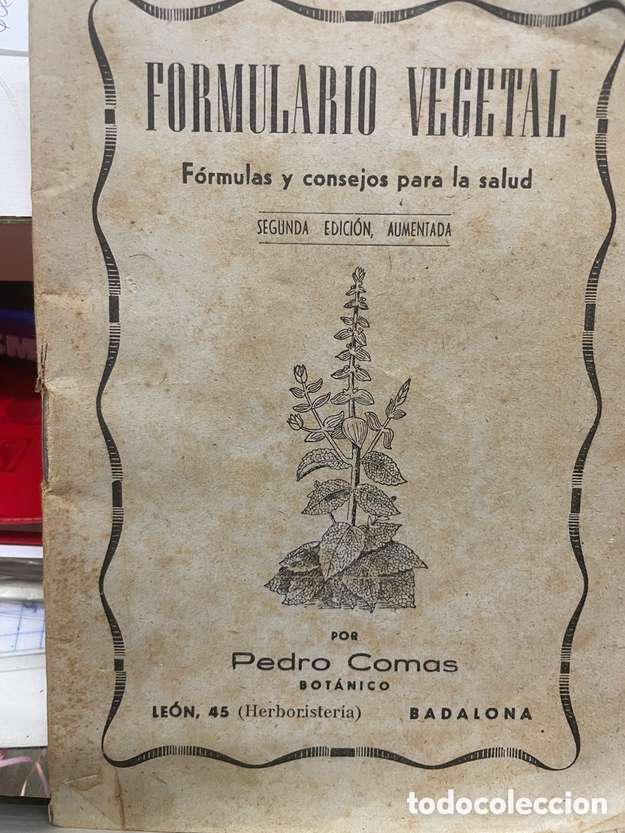 Libros de segunda mano: Formulario Vegetal -Pedro Comas (Bot&aacute;nico )50 p&aacute;ginas - Foto 1
