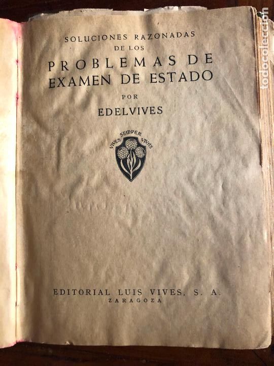 Libros de segunda mano de ciencias: soluciones razonadas de los problemas de examen de estado 1948 - Foto 6