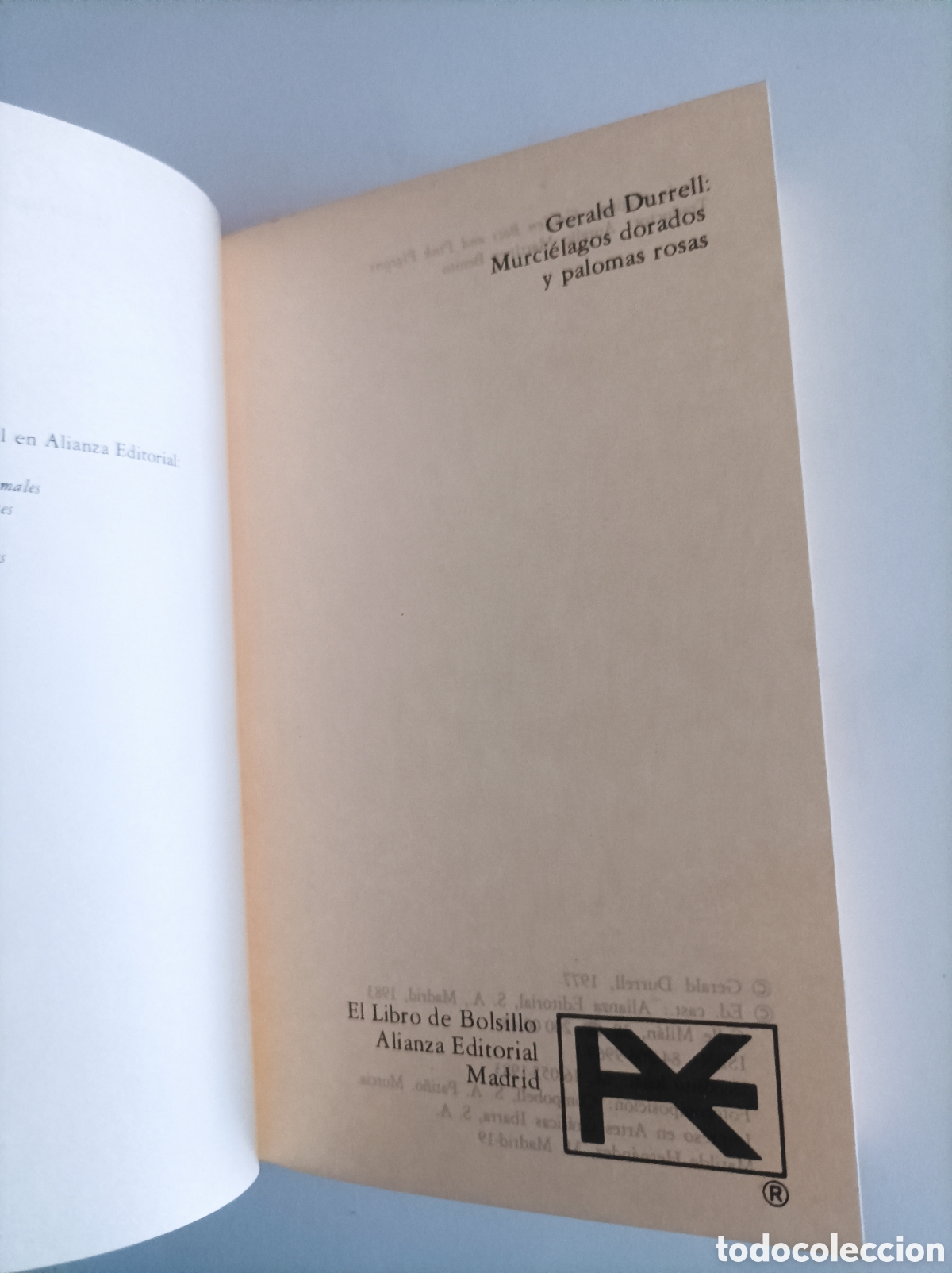 Libros de segunda mano: Murci&eacute;lagos dorados y palomas rosas / Gerald Durrell - Foto 2