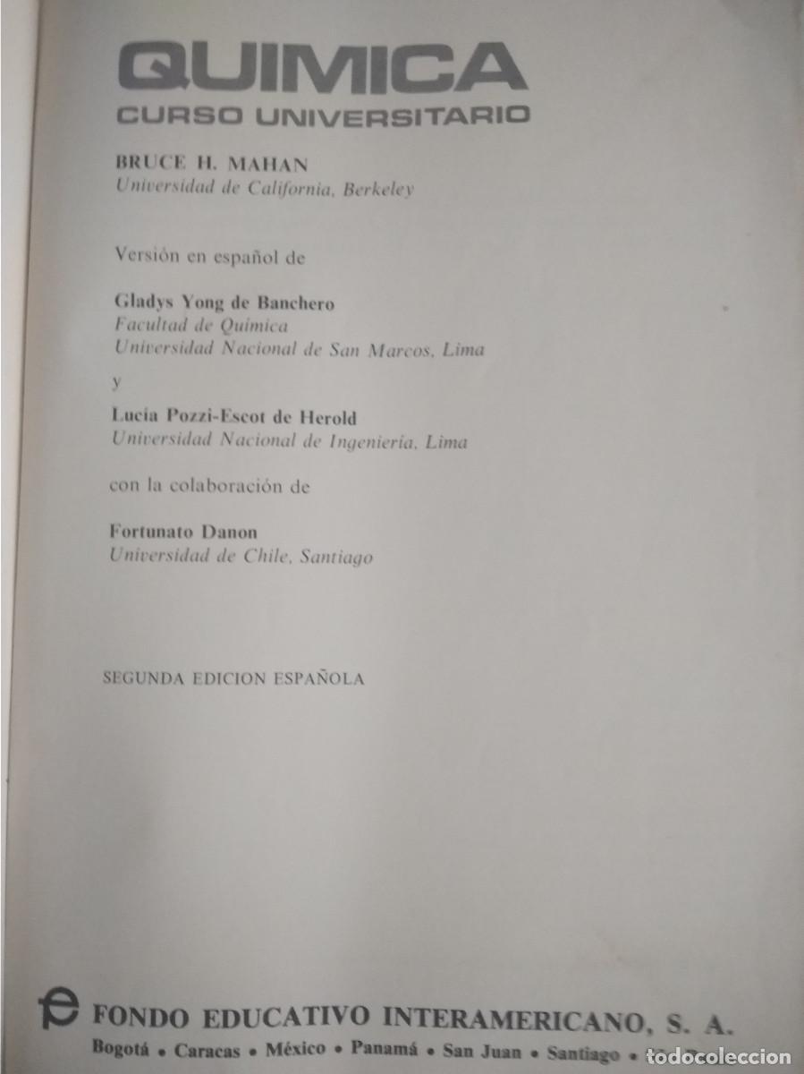 Libros de segunda mano de ciencias: Libro Quimica curso universitario Mahan - Foto 4
