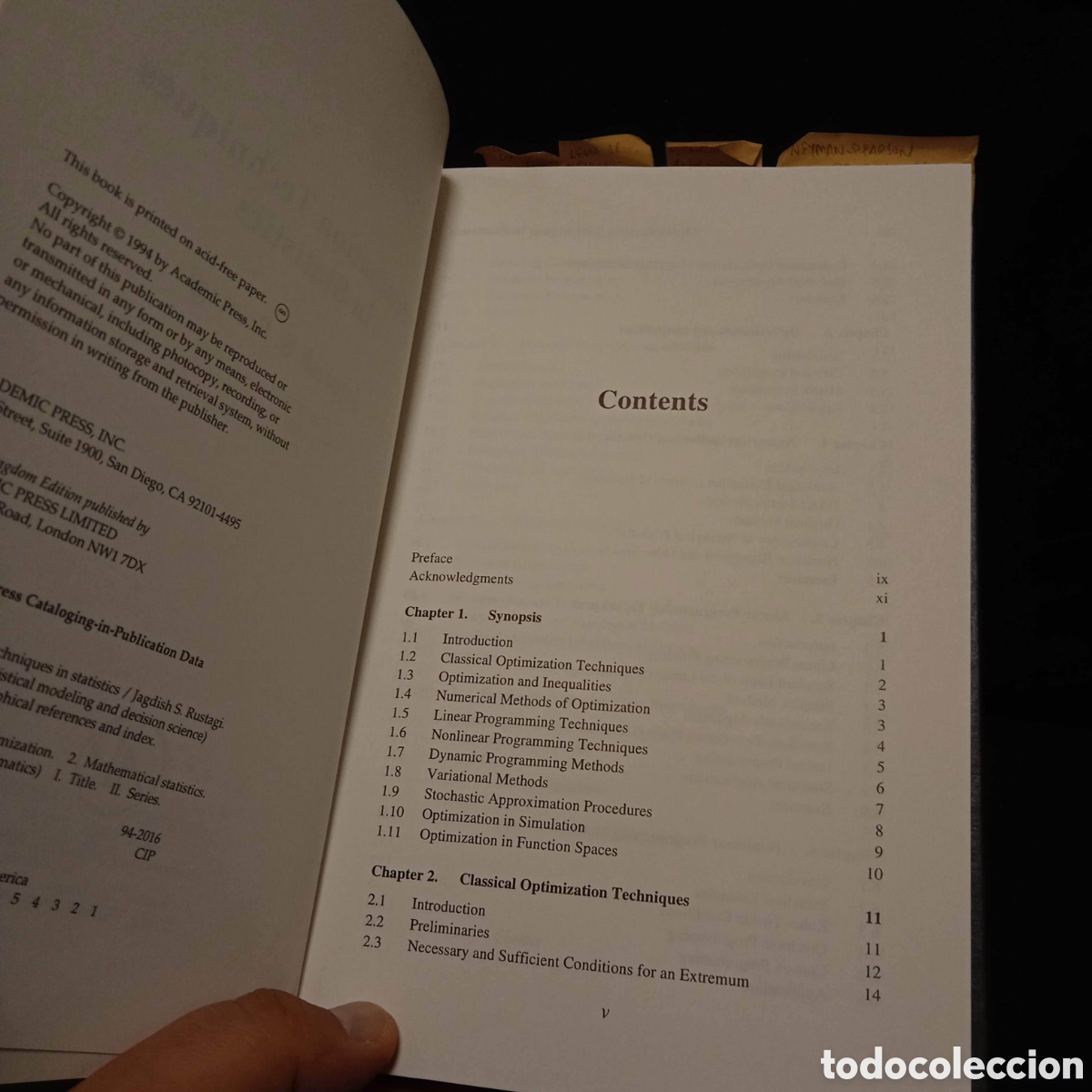 Libros de segunda mano de ciencias: OPTIMIZATION TECHNIQUES IN STATISTICS - JAGDISH S RUSTAGI - ACADEMIC PRESS 1994 #7333 - Foto 3
