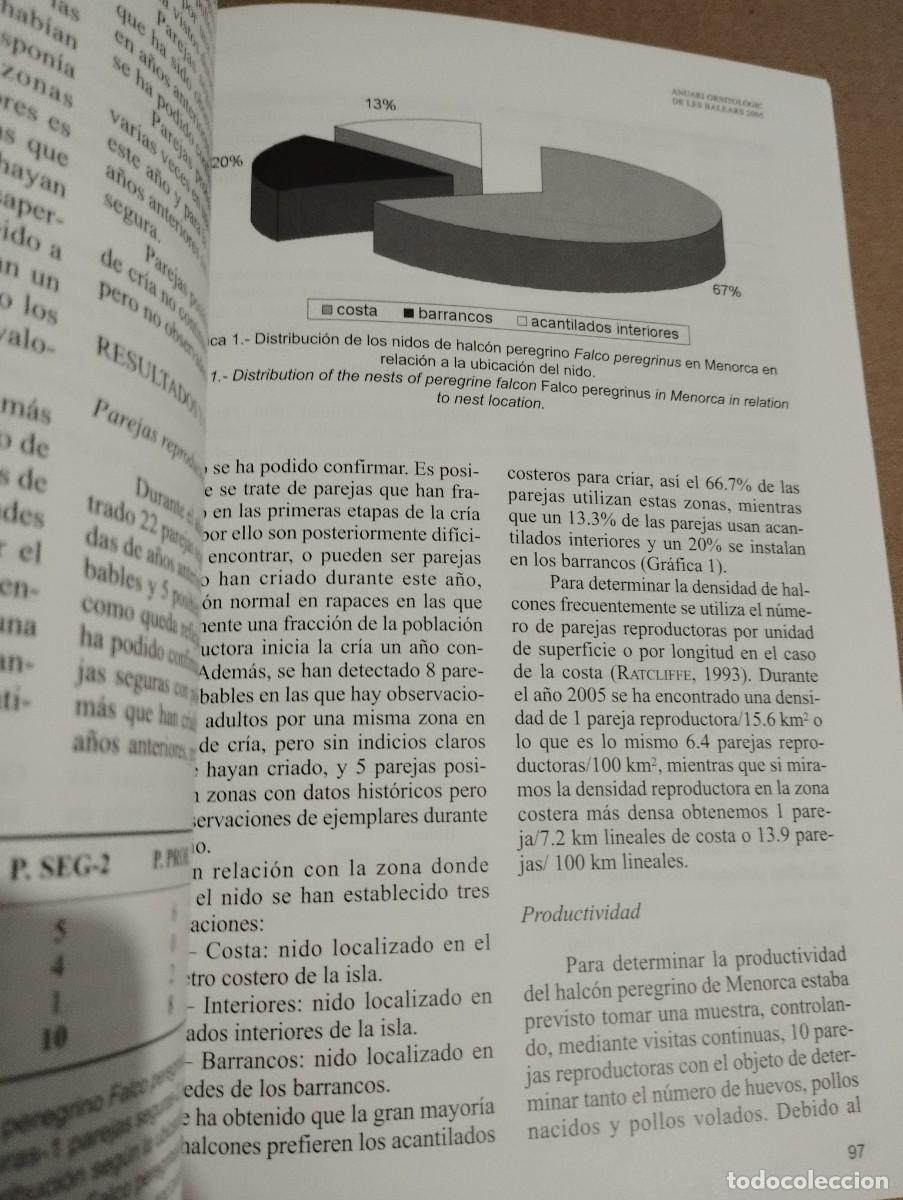 Libros de segunda mano: ANUARI ORNITOL&Ograve;GIC DE LES BALEARS, ANY 2005. VOLUM 20 - Foto 4