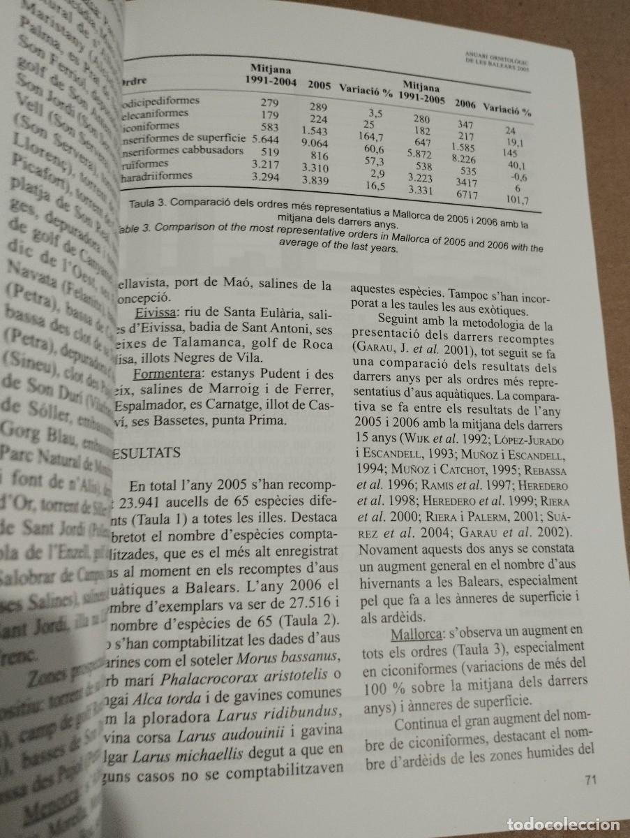 Libros de segunda mano: ANUARI ORNITOL&Ograve;GIC DE LES BALEARS, ANY 2005. VOLUM 20 - Foto 6