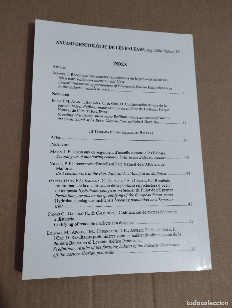 Libros de segunda mano: ANUARI ORNITOL&Ograve;GIC DE LES BALEARS, ANY 2004. VOLUM 19 - Foto 8