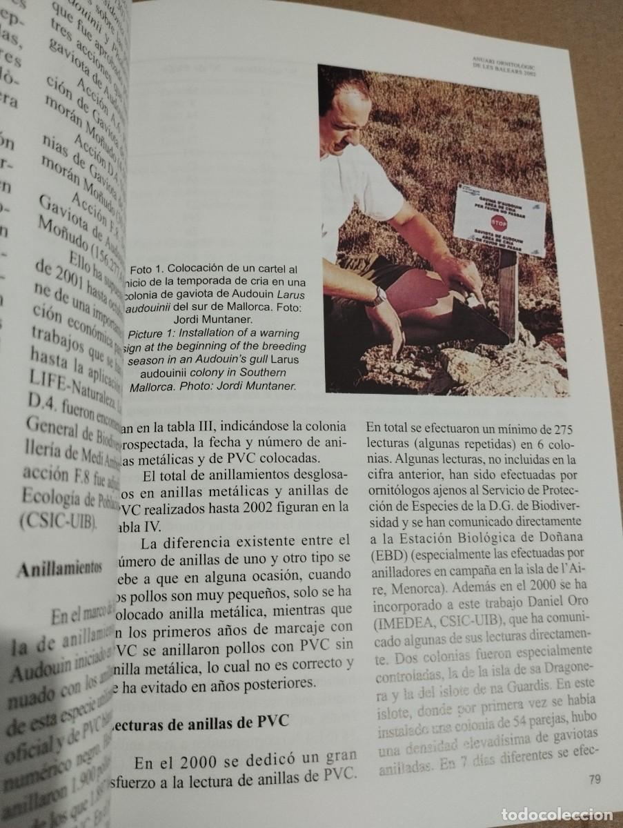 Libros de segunda mano: ANUARI ORNITOL&Ograve;GIC DE LES BALEARS, ANY 2002. VOLUM 17 - Foto 4