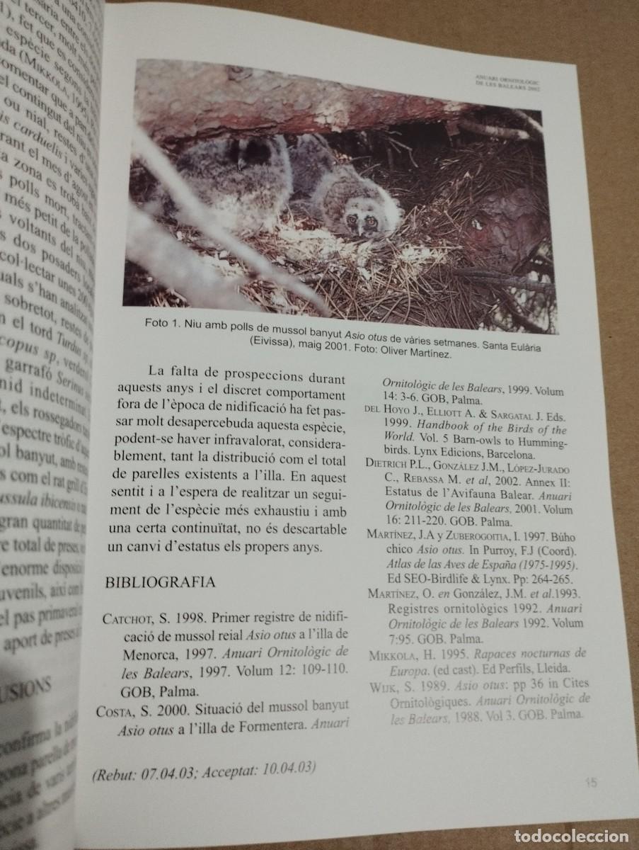 Libros de segunda mano: ANUARI ORNITOL&Ograve;GIC DE LES BALEARS, ANY 2002. VOLUM 17 - Foto 5