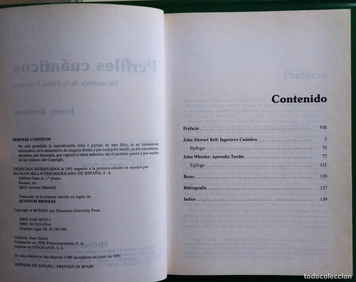 Libros de segunda mano de ciencias: Perfiles Cu&aacute;nticos. Jeremy Bernstein. Buen estado. - Foto 3