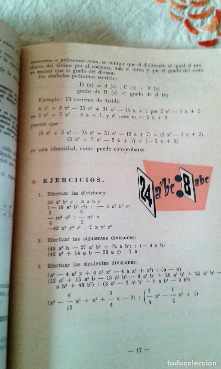 Libros de segunda mano de ciencias: CURSO 4&ordm; MATEM&Aacute;TICAS GARCIA ROCA 1961 - Foto 5