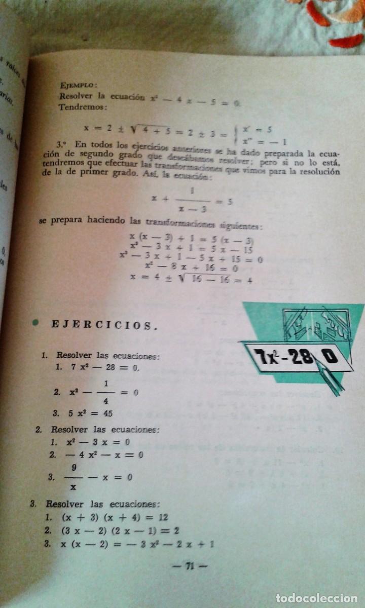 Libros de segunda mano de ciencias: CURSO 4&ordm; MATEM&Aacute;TICAS GARCIA ROCA 1961 - Foto 6