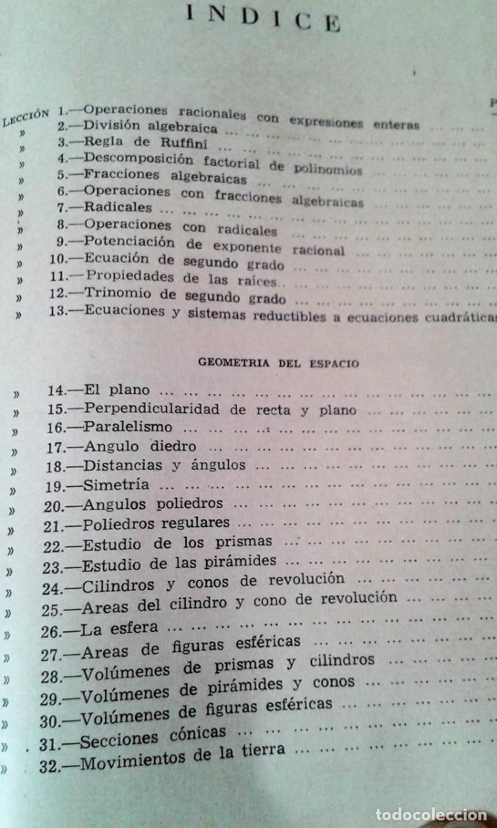 Libros de segunda mano de ciencias: CURSO 4&ordm; MATEM&Aacute;TICAS GARCIA ROCA 1961 - Foto 7