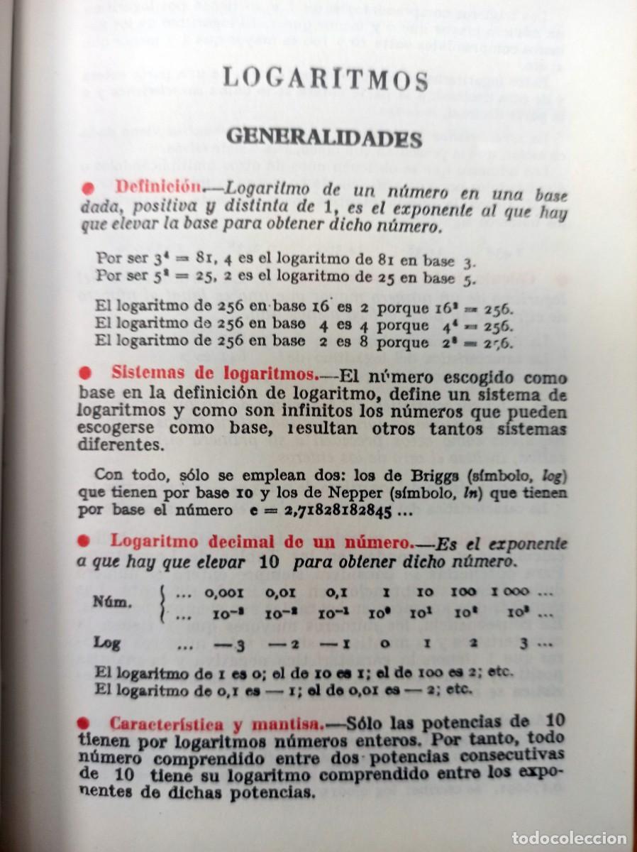 Libros de segunda mano de ciencias: TABLAS DE LOGARITMOS - EDITORIAL BRU&Ntilde;O - - Foto 2