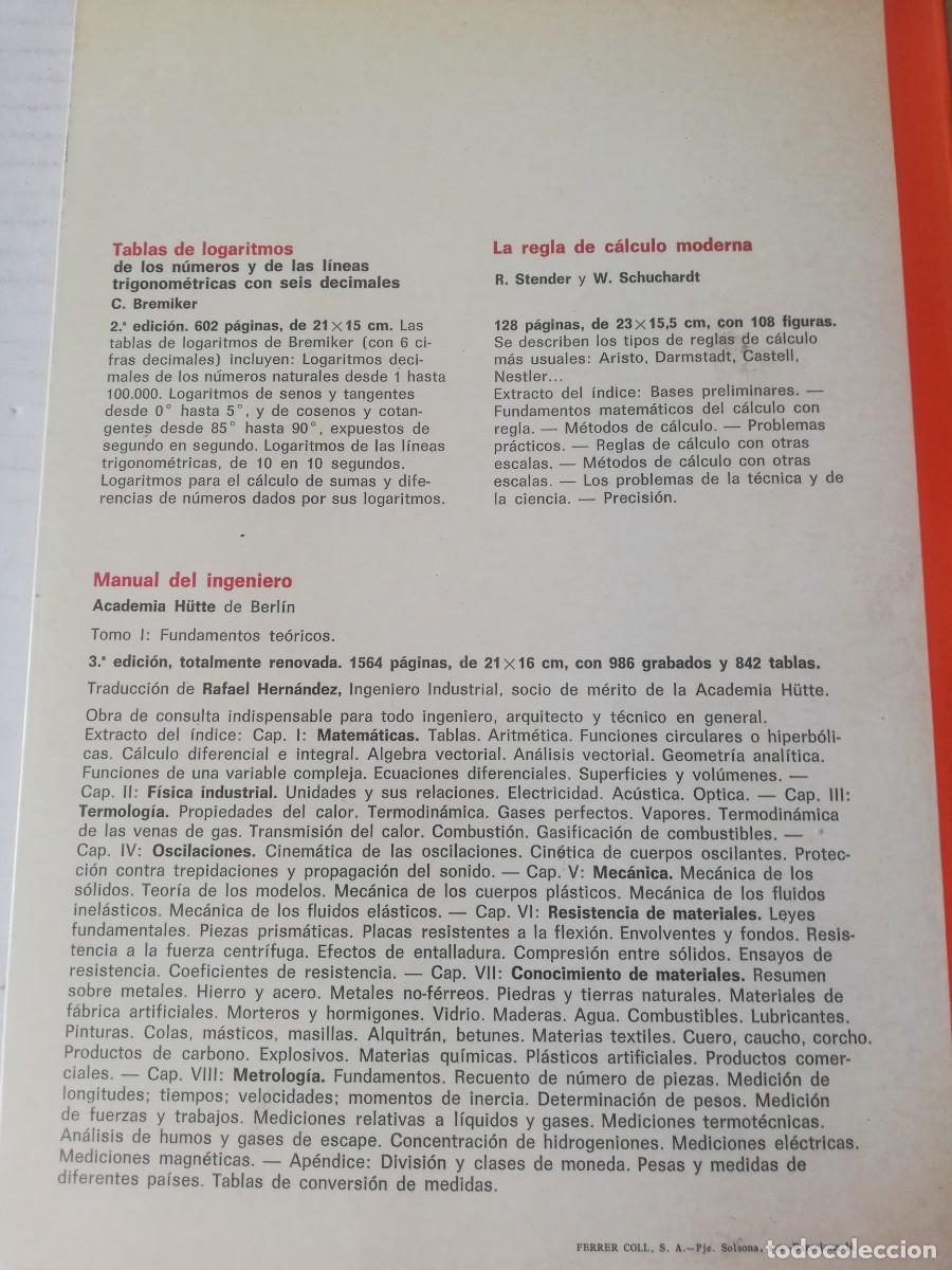 Libros de segunda mano de ciencias: ALFRED VOGEL. TABLAS DE FUNCIONES MATEMATICAS. EDITORIAL GUSTAVO GILI 1973 - Foto 2
