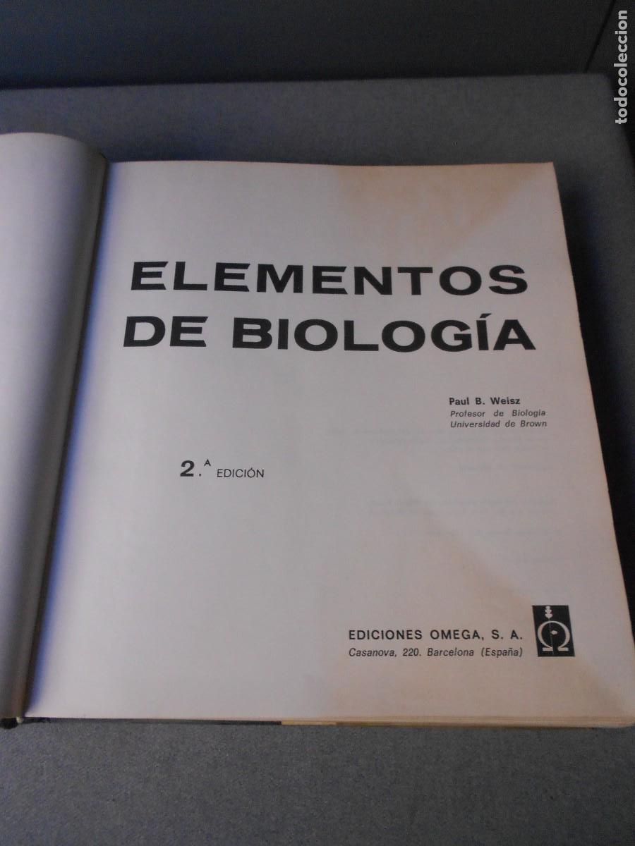 Libros de segunda mano: ELEMENTOS DE BIOLOGIA - Foto 3