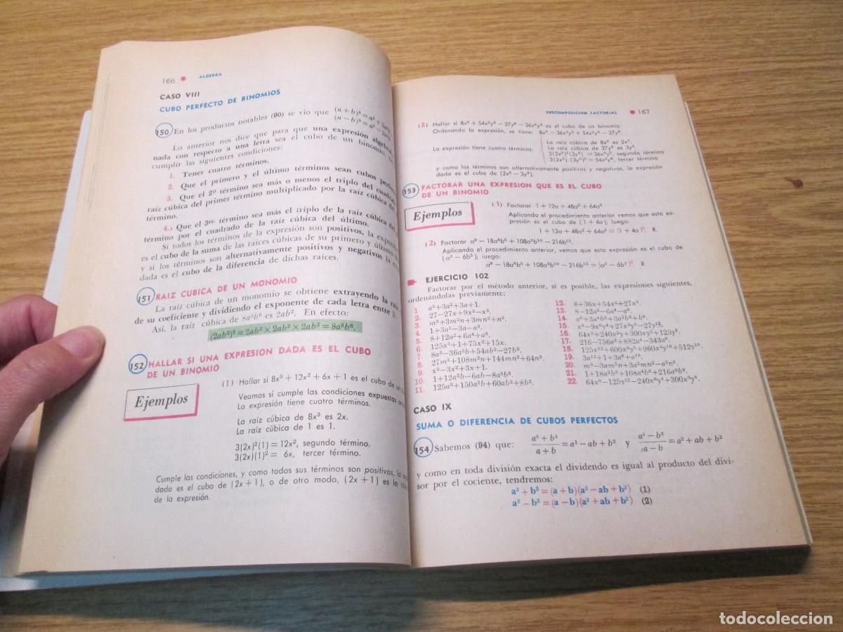Libros de segunda mano de ciencias: ALGEBRA. AURELIO BALDOR. CON GRAFICOS Y 6523 EJERCICIOS Y PROBLEMAS CON RESPUESTAS. 1992 - Foto 8
