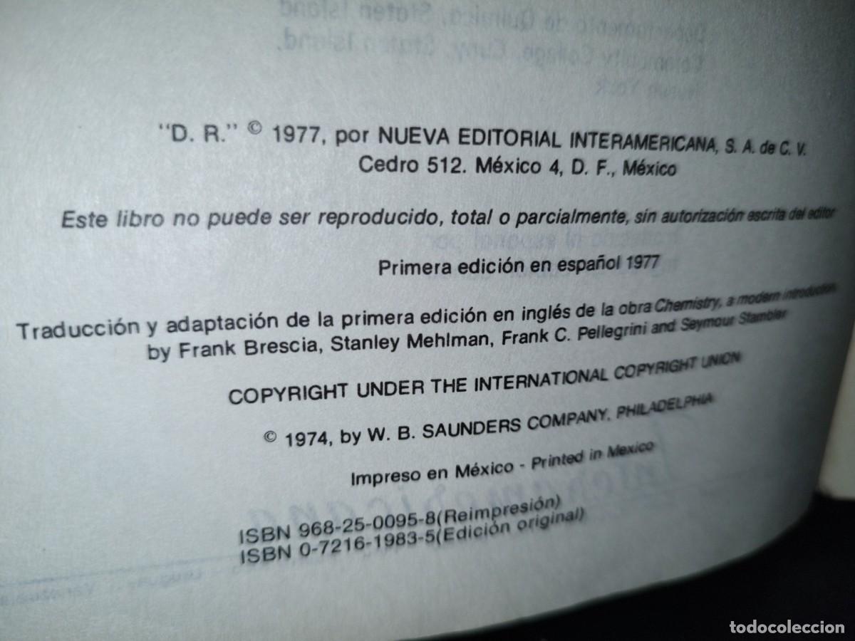 Libros de segunda mano de ciencias: 42- QU&Iacute;MICA - FRANK BRESCIA - Foto 3