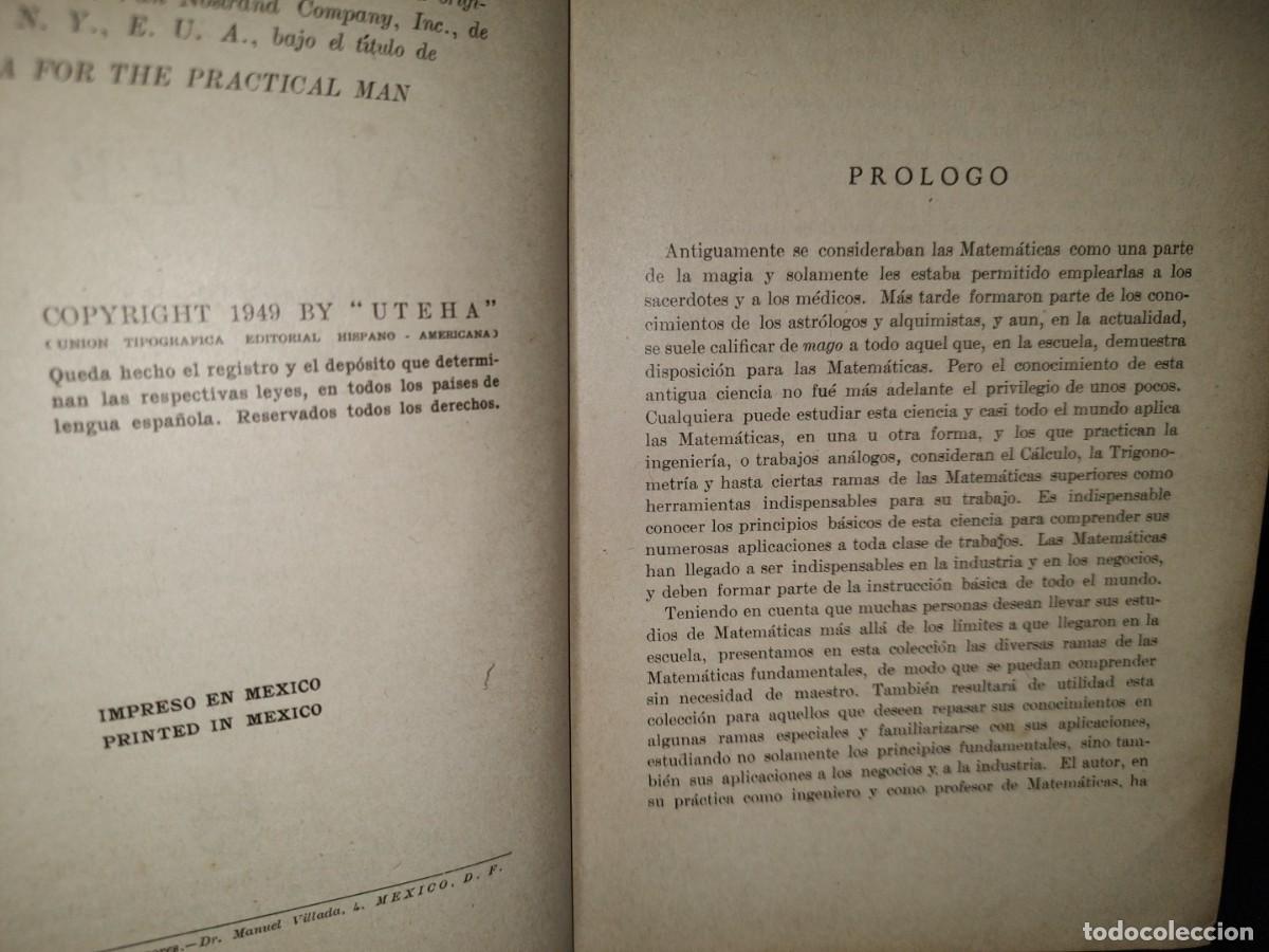 Libros de segunda mano de ciencias: 42- &Aacute;LGEBRA - J. E. THOMPSON - 1949 - Foto 4