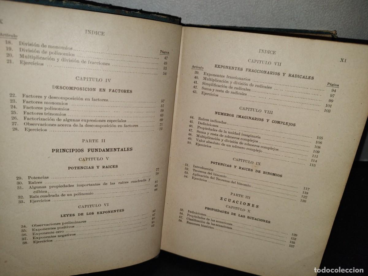 Libros de segunda mano de ciencias: 42- &Aacute;LGEBRA - J. E. THOMPSON - 1949 - Foto 6