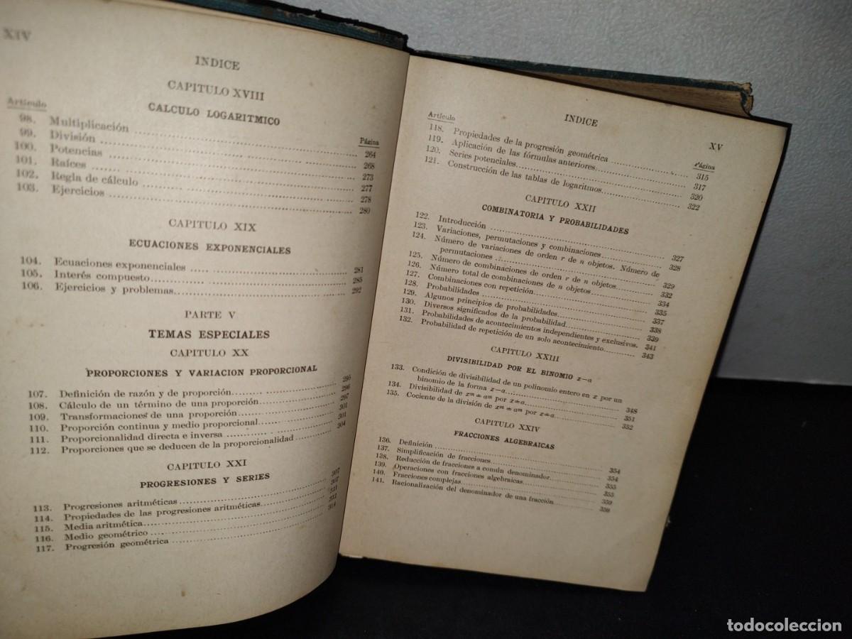 Libros de segunda mano de ciencias: 42- &Aacute;LGEBRA - J. E. THOMPSON - 1949 - Foto 8