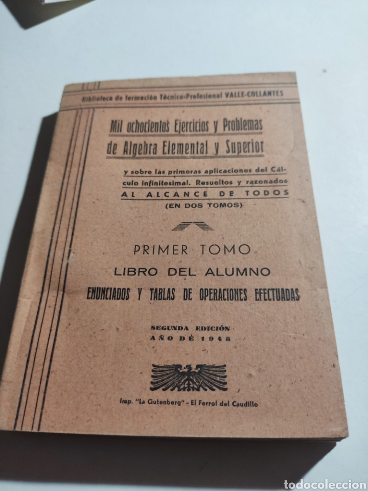 Libros de segunda mano de ciencias: Libro enunciados y tablas de operaciones efectuadas,1948 - Foto 1